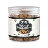 Netaji Black Pepper Roasted Cashew Nuts 200gms Pack || Grade A+ Kernels || Roasted @ Low Temperature