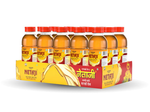 Netaji Kacchi Ghani Mustard Oil 200 ML (15 Bottles Pack)