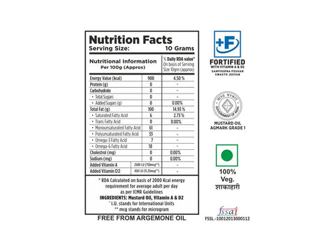 Netaji Kacchi Ghani Mustard Oil 1 Litre (Agmark Grade-1 Quality)