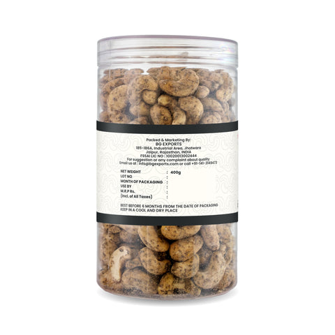 Netaji Black Pepper Roasted Cashew Nuts 400gms Pack || Grade A+ Kernels || Roasted @ Low Temperature