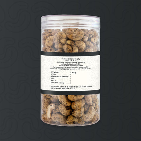 Netaji Black Pepper Roasted Cashew Nuts 400gms Pack || Grade A+ Kernels || Roasted @ Low Temperature