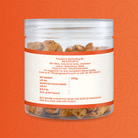 Netaji Peri-Peri Roasted Cashew Nuts 200gms Pack || Grade A+ Kernels || Roasted @ Low Temperature