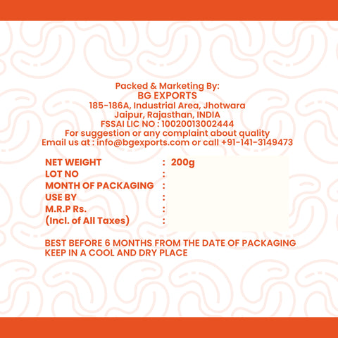 Netaji Peri-Peri Roasted Cashew Nuts 200gms Pack || Grade A+ Kernels || Roasted @ Low Temperature