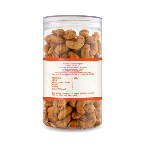 Netaji Peri-Peri Roasted Cashew Nuts 400gms Pack || Grade A+ Kernels || Roasted @ Low Temperature