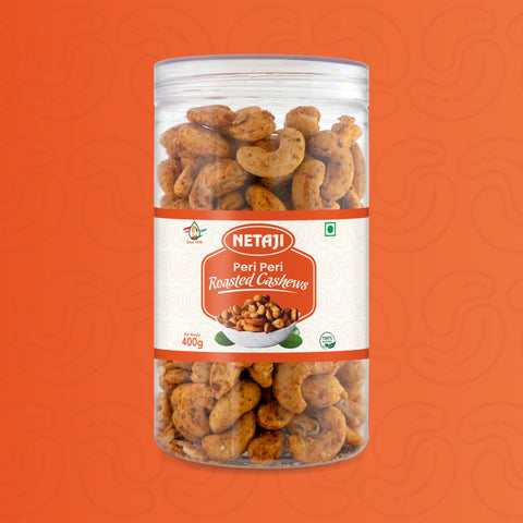 Netaji Peri-Peri Roasted Cashew Nuts 400gms Pack || Grade A+ Kernels || Roasted @ Low Temperature