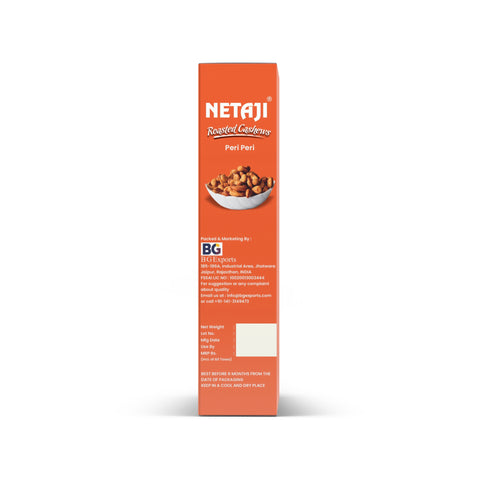 Netaji Peri-Peri Roasted Cashew Nuts 250gms Box Pack || Grade A+ Kernels || Roasted @ Low Temperature