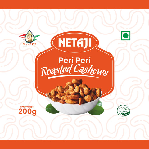 Netaji Peri-Peri Roasted Cashew Nuts 250gms Box Pack || Grade A+ Kernels || Roasted @ Low Temperature