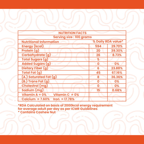 Netaji Peri-Peri Roasted Cashew Nuts 250gms Box Pack || Grade A+ Kernels || Roasted @ Low Temperature