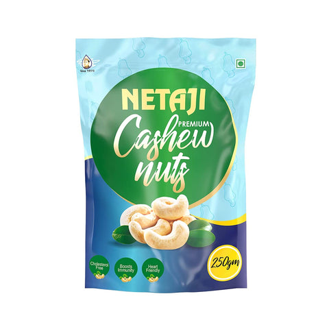 Netaji Premium Cashew Nuts 250 Gram Pouch || Grade A+ Kernels
