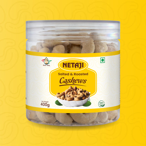 Netaji Salted & Roasted Cashew Nuts 200gms Pack || Grade A+ Kernels || Roasted @ Low Temperature