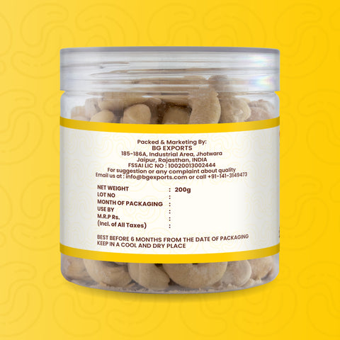 Netaji Salted & Roasted Cashew Nuts 200gms Pack || Grade A+ Kernels || Roasted @ Low Temperature
