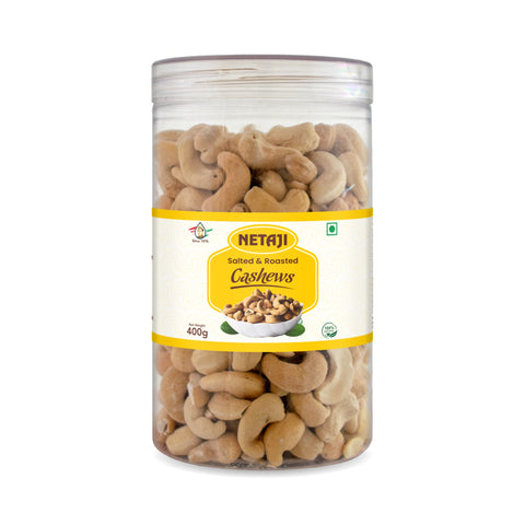 Netaji Salted & Roasted Cashew Nuts 400gms Pack || Grade A+ Kernels || Roasted @ Low Temperature