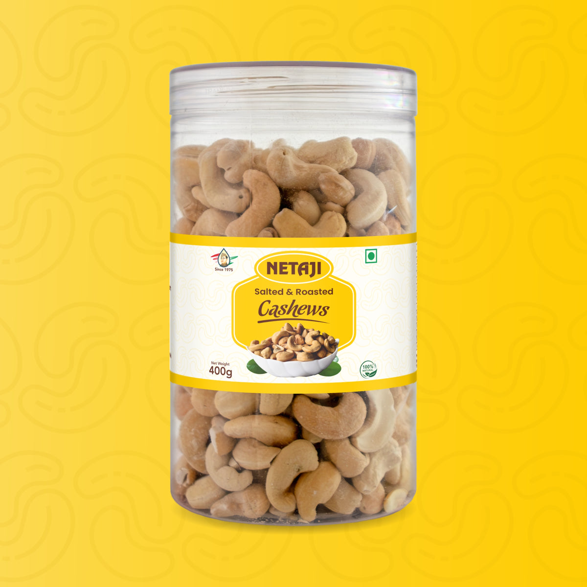 Netaji Salted & Roasted Cashew Nuts 400gms Pack || Grade A+ Kernels || Roasted @ Low Temperature